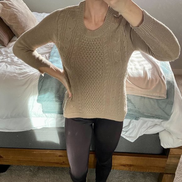 Crew Neck, Woven, High-Low Sweater - Picture 1 of 5